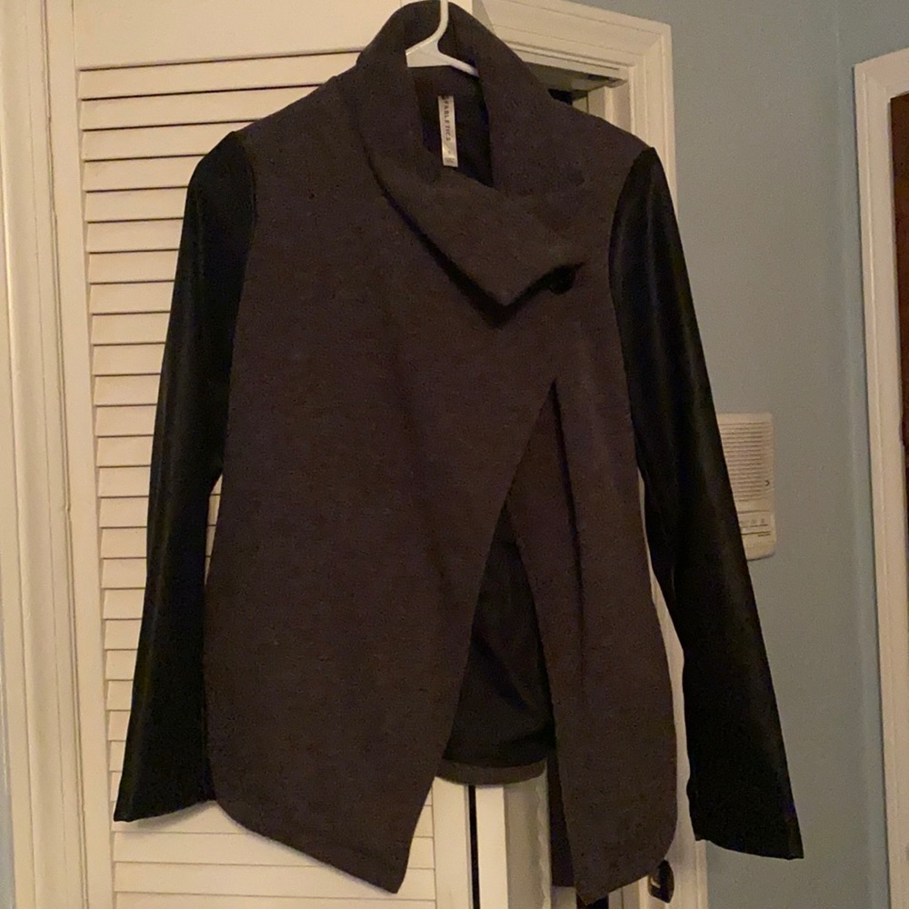 Fabletics Jacket w/ Faux Leather Sleeves
